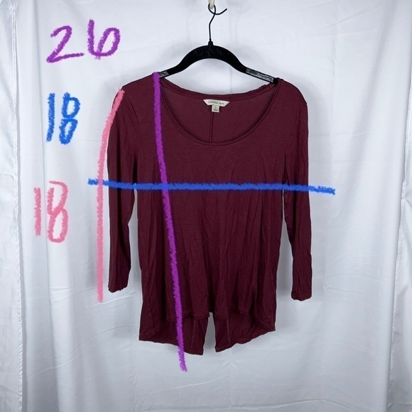 Calvin Klein Jeans Shirt Quarter Sleeve Scoop Crew Neck Slit Back Pullover Top - Picture 3 of 8